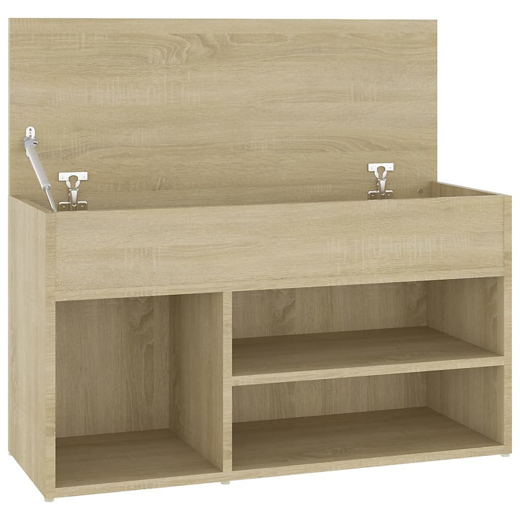 Berkfield Shoe Bench Sonoma Oak Engineered Wood Store Home-Furniture Kingdom